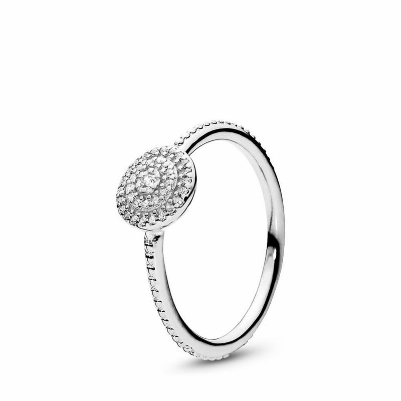 Pandora Radiant Elegance Stackable Ring Ireland - Sterling Silver/Cubic Zirconia - 218059XPT